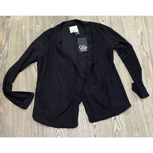 NWT Chaser Womens Open Front Cardigan Long Sleeve Casual Layer Black Size S
